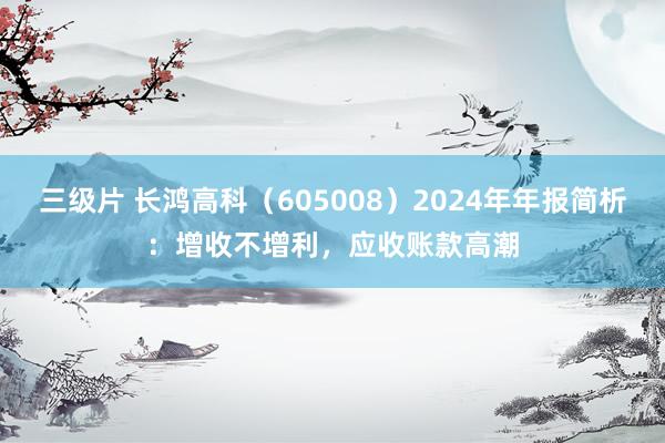 三级片 长鸿高科（605008）2024年年报简析：增收不增利，应收账款高潮