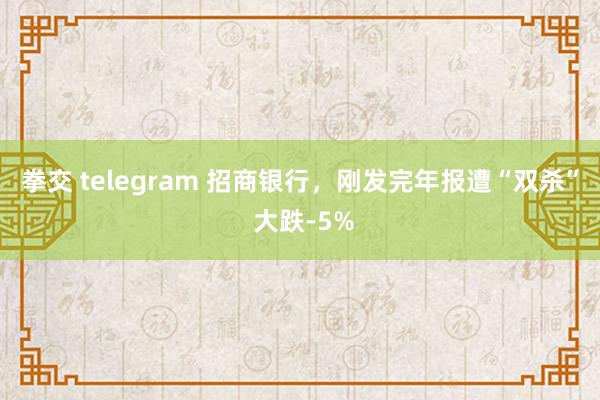 拳交 telegram 招商银行，刚发完年报遭“双杀” 大跌-5%