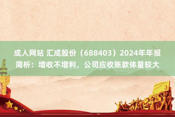 成人网站 汇成股份（688403）2024年年报简析：增收不增利，公司应收账款体量较大