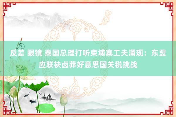 反差 眼镜 泰国总理打听柬埔寨工夫涌现：东盟应联袂卤莽好意思国关税挑战